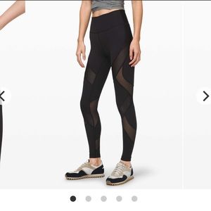 Lululemon Wunder Under High Rise tight 28” with mesh size 2